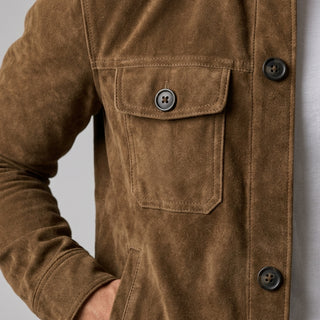 Sumi blouson bomber effet daim - Gros plan texture et boutons