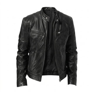 Tetsu – veste décontractée effet cuir sur fond blanc