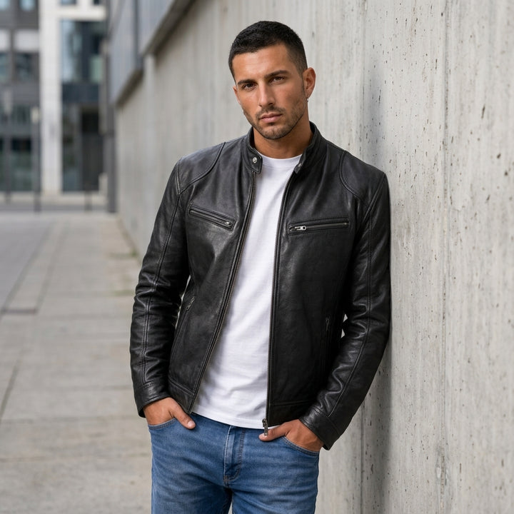 Tetsu – veste portée par un modèle style motard