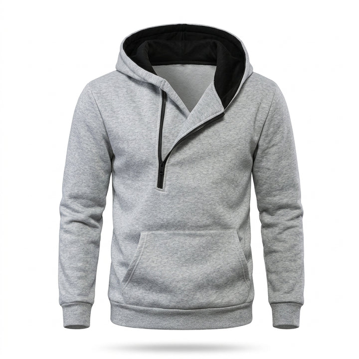 Kiri – sweat à capuche demi-zip fond blanc studio 