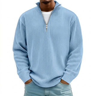 Pull côtelé col zippé Daichi - Vue studio principale