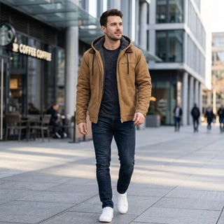 Masaru veste zippée polaire portée - look urbain