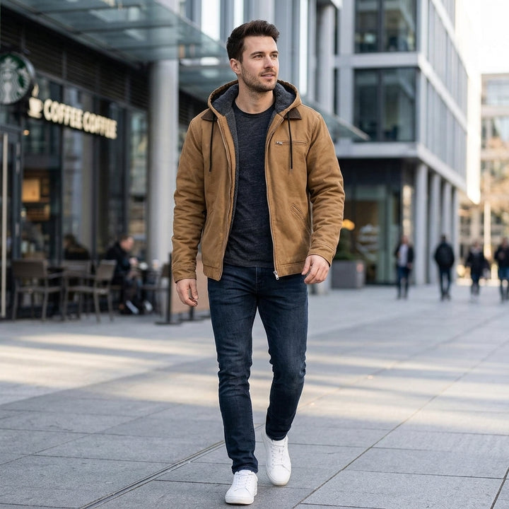 Masaru veste zippée polaire portée - look urbain
