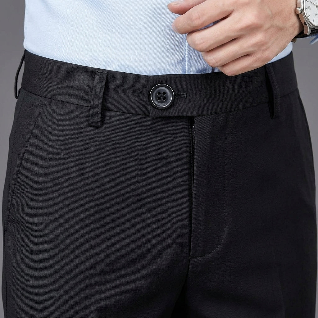 Gros plan sur la taille et les finitions du pantalon Katsu