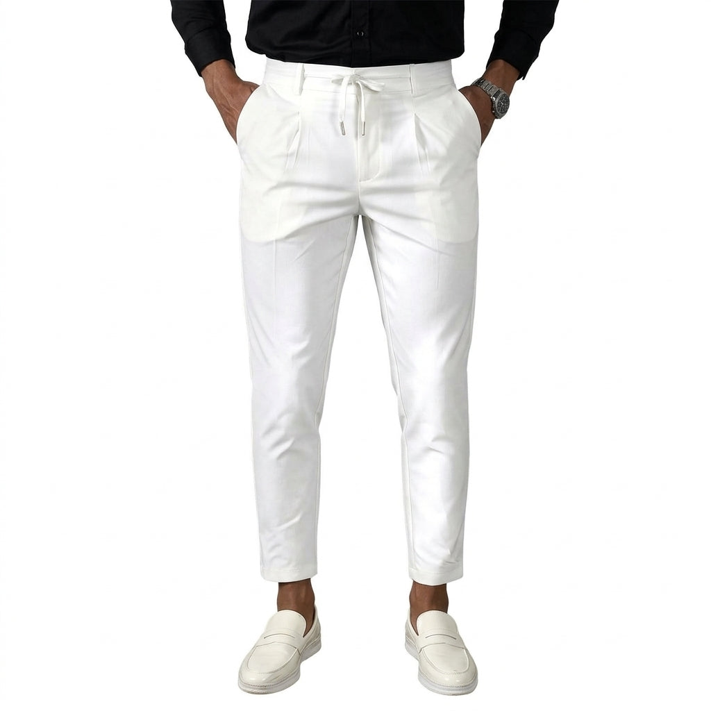 Takumi - Pantalon fuselé à pinces blanc vue principale studio