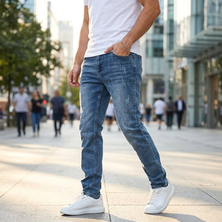 Isamu – Jean délavé coupe classique look urbain