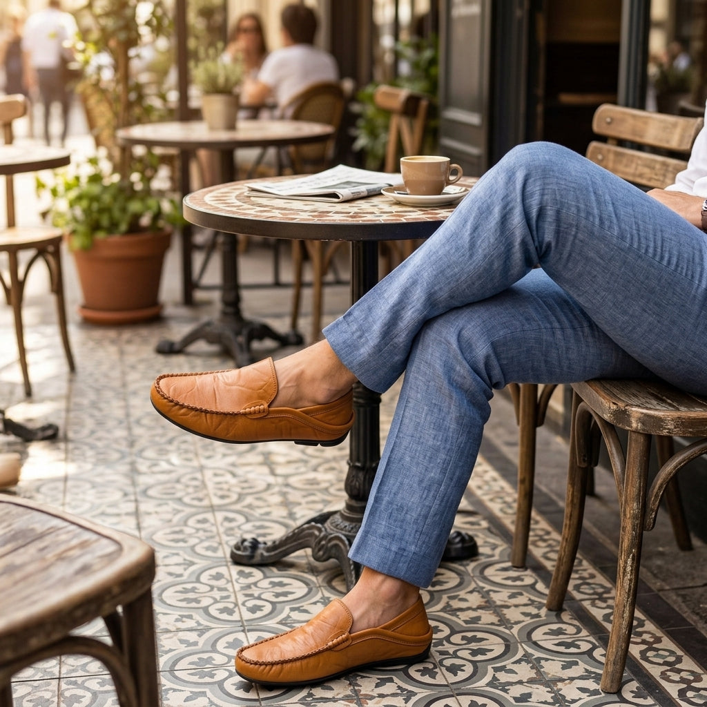 Ichiro – mocassins portés tenue décontractée chic