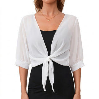 Kanoko – Blouse col V à lien foulard – Photo principale studio