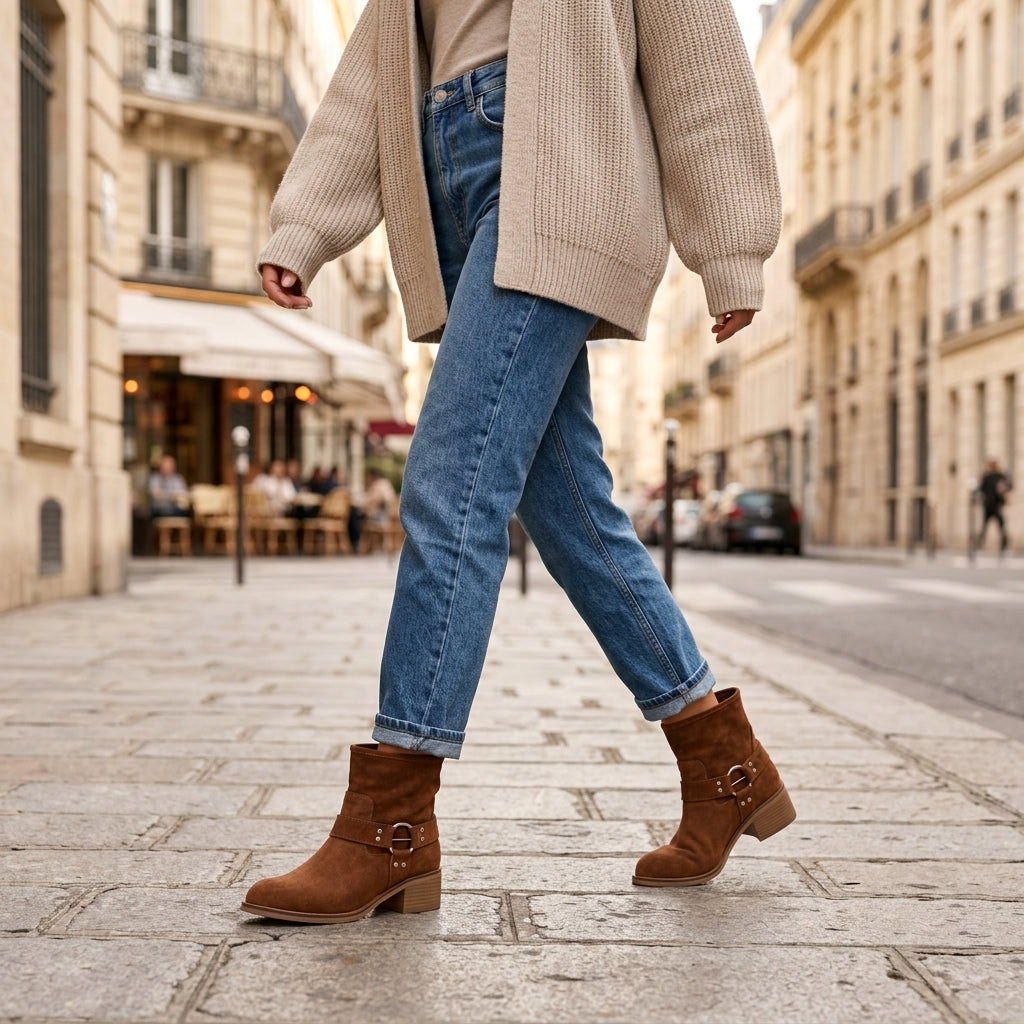 Kyoko – Bottines portées avec tenue urbaine