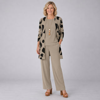 Ayumi ensemble trois pièces taupe - vue studio
