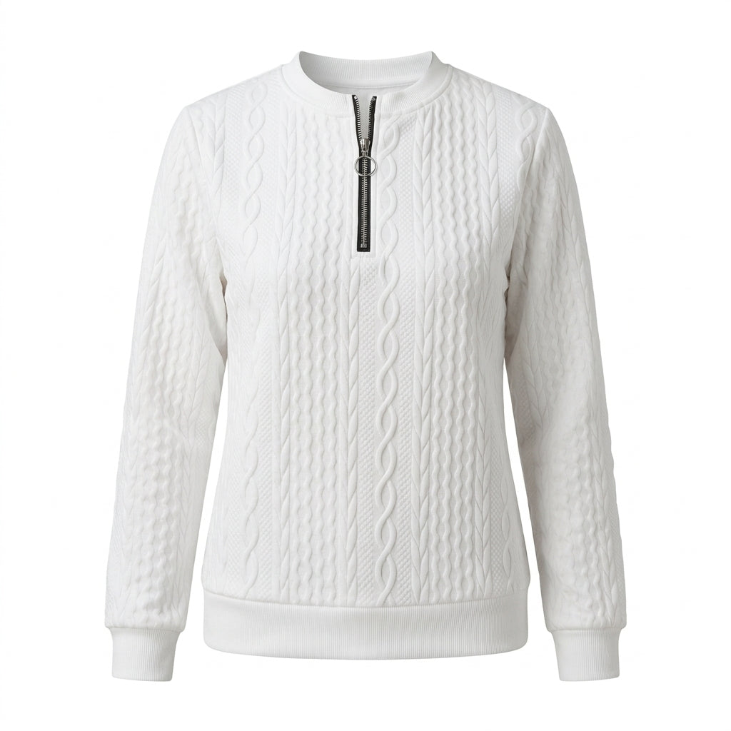 Yoshiko – Sweat texturé zippé vue principale studio