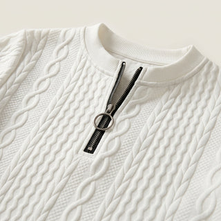 Yoshiko – Détail de la maille texturée et du zip