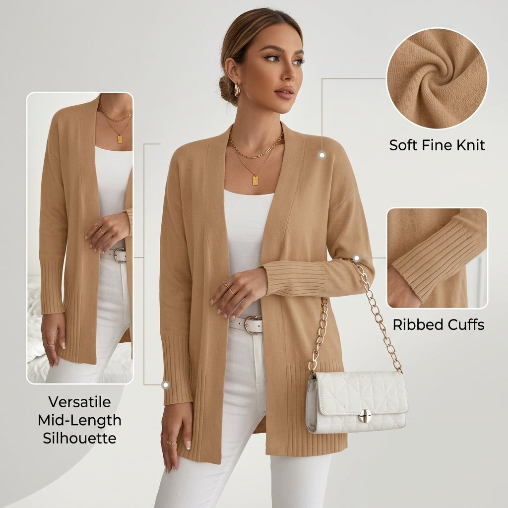 Gilet long Sachiko – visuel des caractéristiques et coupe