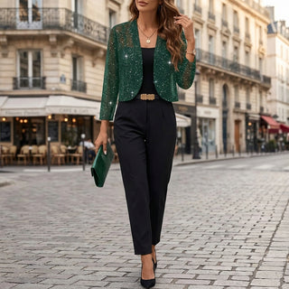 Noriko veste courte à paillettes – look urbain élégant