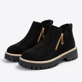 Hotaru | Bottines effet daim à double zip – Vue studio principale
