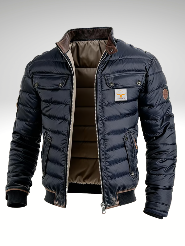 Veste matelassée rétro – Bleu